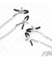 KINK - PINZAS PARA PEZONES Y CLÍTORIS 4 ENGANCHES AJUSTABLE PLATEADO