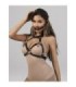 SUBBLIME - 953720 PINZAS PARA EL PECHO CON CORREA DE CUERO BONDAGE NEGRO TALLA ÚNICA