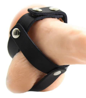 OHMAMA FETISH - FUNDA CUERO DE CASTIDAD PARA TESTÍCULOS