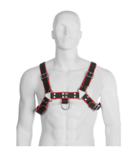 LEATHER BODY - CHAIN HARNESS III BLACK / RED