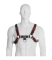 LEATHER BODY - CHAIN HARNESS III BLACK / RED