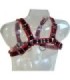 LEATHER BODY - CHAIN HARNESS III BLACK / RED