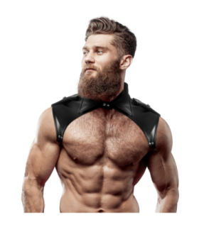 FETISH SUBMISSIVE ATTITUDE - ARNÉS BRIGADE AJUSTABLE ECOPIEL CUELLO HOMBRE