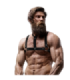 FETISH SUBMISSIVE ATTITUDE - ARNÉS AJUSTABLE ECOPIEL PECHO CON COLLAR HOMBRE