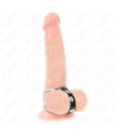 KINK - ANILLO PENE METAL DOBLE 3.8 CM A 5 CM CONECTADOS CON CUERO