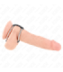 KINK - ANILLO PENE METAL DOBLE 3.8 CM A 5 CM CONECTADOS CON CUERO