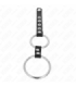 KINK - ANILLO PENE METAL DOBLE 3.8 CM A 5 CM CONECTADOS CON CUERO