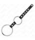 KINK - ANILLO PENE METAL DOBLE 3.8 CM A 5 CM CONECTADOS CON CUERO