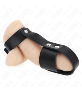 KINK - ANILLO JAULA PENE CUERO CON DIVISOR DE BOLAS AJUSTABLE