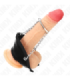 KINK - ANILLO PENE 4 CM CADENA 7 CM METAL CON CINTURÓN POLIPIEL