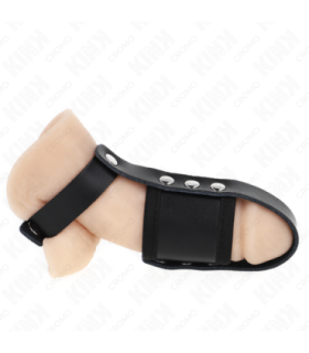 KINK - ANILLO JAULA PENE CUERO CON CORREA DIVISORIA DE BOLAS RECUBIERTO AJUSTABLE