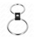 KINK - ANILLO PENE DOBLE METAL 3.7 CM A 5 CM CONECTADOS POR CORREA POLIPIEL MODELO 1
