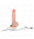 KINK - ANILLO PENE TRIPLE METAL CROMADO 3 CM A 4.5 CM CON CADENA METAL 26 CM Y PINZAS PARA PEZONES