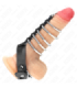 KINK - ANILLO PENE CUERO CORREA CON CERRADURA 21 X 2 CM Y 5 ANILLOS METAL DE 3 CM A 4 CM