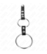 KINK - ANILLO PENE DOBLE 3.8 CM A 5 CM CONECTADOS POR CUERO