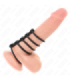 KINK - 5 ANILLOS PENE SILICONA 3.8 CM A 4.8 CM CONECTADOS POR CUERO