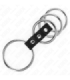 KINK - 4 ANILLOS PENE METAL 3.7 CM A 5 CM CONECTADOS POR CUERO