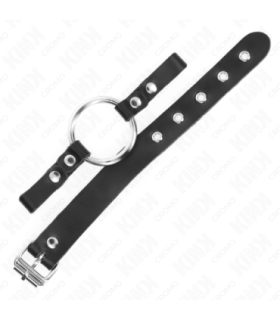 KINK - ANILLO PENE POLIPIEL CON CIERRE DE HEBILLA 22 X 2 CM CON ANILLO METAL 4 CM