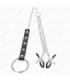 KINK - ANILLO PENE METAL CON CADENA Y PINZAS PARA PEZONES AJUSTABLE