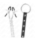 KINK - ANILLO PENE METAL CON CADENA Y PINZAS PARA PEZONES AJUSTABLE