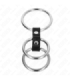 KINK - ANILLO PENE TRIPLE METAL 3.7 CM A 5 CM CONECTADOS CON CUERO
