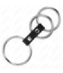 KINK - ANILLO PENE TRIPLE METAL 3.7 CM A 5 CM CONECTADOS CON CUERO