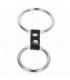 KINK - ANILLO PENE DOBLE METAL 3.7 CM A 5 CM CONECTADOS POR CORREA POLIPIEL MODELO 2