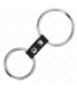 KINK - ANILLO PENE DOBLE METAL 3.7 CM A 5 CM CONECTADOS POR CORREA POLIPIEL MODELO 2