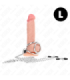 KINK - ANILLO PENE TRIPLE METAL CROMADO 3.8 CM A 5 CM CON CADENA METAL 26 CM Y PINZAS PARA PEZONES MODELO 1