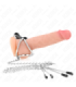 KINK - ANILLO PENE TRIPLE METAL CROMADO 3.8 CM A 5 CM CADENA METAL 26 CM Y PINZAS PARA PEZONES MODELO 2
