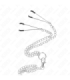 KINK - ANILLO PENE TRIPLE METAL CROMADO 3.8 CM A 5 CM CADENA METAL 26 CM Y PINZAS PARA PEZONES MODELO 2