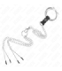 KINK - ANILLO PENE TRIPLE METAL CROMADO 3.8 CM A 5 CM CADENA METAL 26 CM Y PINZAS PARA PEZONES MODELO 2