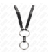 KINK - ANILLO PENE DOBLE METAL 3.8 CM A 5 CM CON CINTURÓN DE POLIPIEL 112 CM