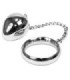 METAL HARD - COCK RING 45MM + CADENA CON BOLA METAL