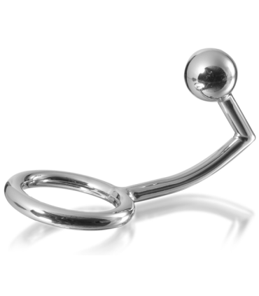METAL HARD - COCK RING ANILLO CON GANCHO INTRUDER ANAL 40MM