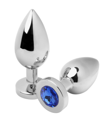 METAL HARD - ANAL PLUG DIAMOND BLUE SMALL 5.71CM