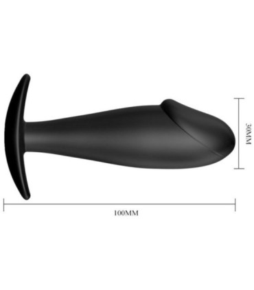 PRETTY LOVE - PLUG ANAL SILICONA FORMA PENE NEGRO