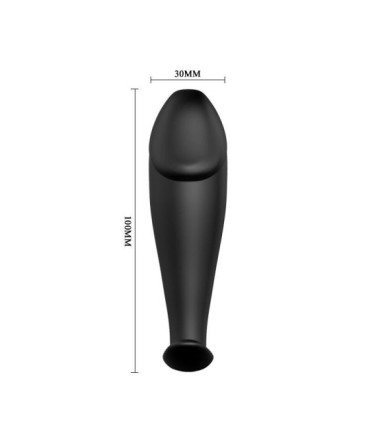 PRETTY LOVE - PLUG ANAL SILICONA FORMA PENE Y 12 MODOS VIBRACIÓN NEGRO