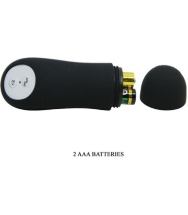 PRETTY LOVE - PLUG ANAL SILICONA FORMA PENE Y 12 MODOS VIBRACIÓN NEGRO