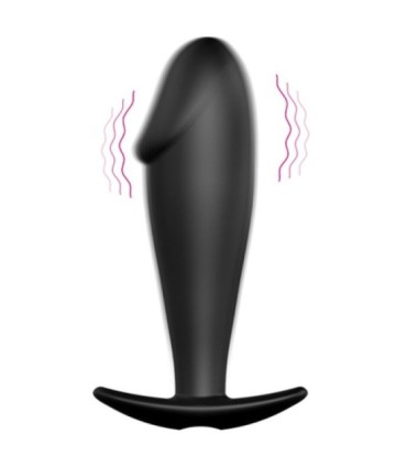 PRETTY LOVE - PLUG ANAL SILICONA FORMA PENE Y 12 MODOS VIBRACIÓN NEGRO