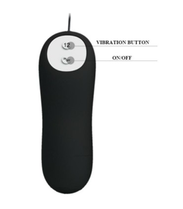 PRETTY LOVE - PLUG ANAL SILICONA FORMA ANCLA 12 MODOS VIBRACIÓN NEGRO