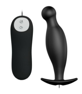 PRETTY LOVE - PLUG ANAL SILICONA 12 MODOS VIBRACIÓN NEGRO