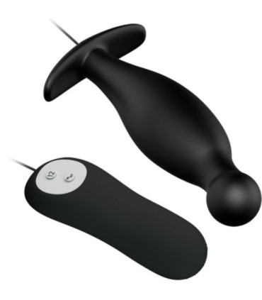 PRETTY LOVE - PLUG ANAL SILICONA 12 MODOS VIBRACIÓN NEGRO