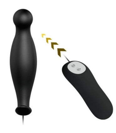 PRETTY LOVE - PLUG ANAL SILICONA 12 MODOS VIBRACIÓN NEGRO