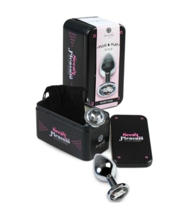 SECRETPLAY - PLUG ANAL ALUMINIO TRANSPARENTE 8 CM