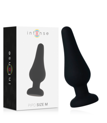 INTENSE - ANAL PLUG PIPO M SILICONE NEGRO 11 CM