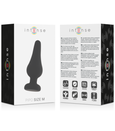 INTENSE - ANAL PLUG PIPO M SILICONE NEGRO 11 CM