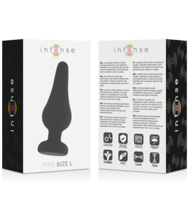 INTENSE - ANAL PLUG PIPO L SILICONE NEGRO 13 CM