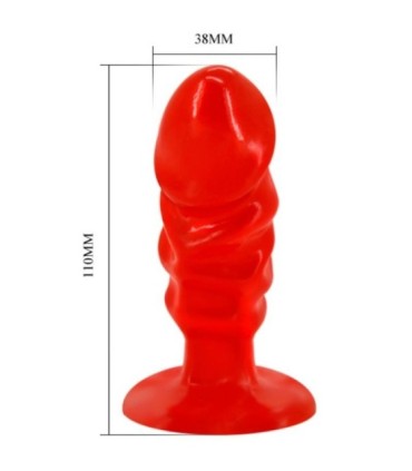 BAILE - PLUG ANAL UNISEX CON VENTOSA ROJO