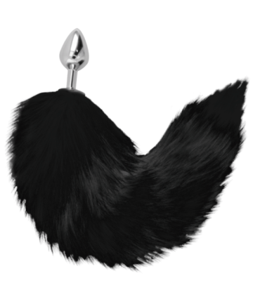 DARKNESS - PLUG ANAL SILVER 8 CM CON COLA NEGRO